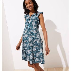 Maternity Fresh Floral Button Down Flutter Dress